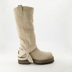 Boots Suede Western Boots Diesel Beige Femme