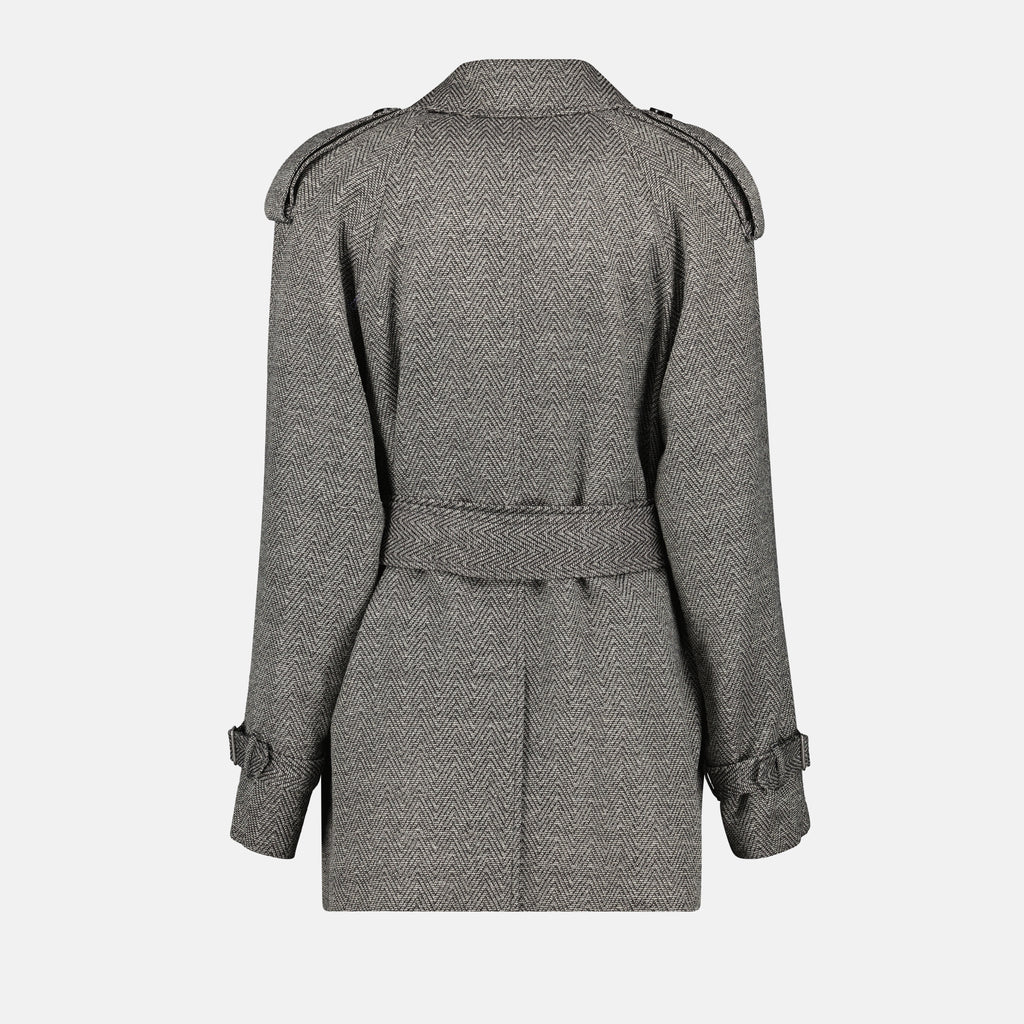 Mäntel Woll- und Seiden-Trenchcoat Burberry Grau Femme