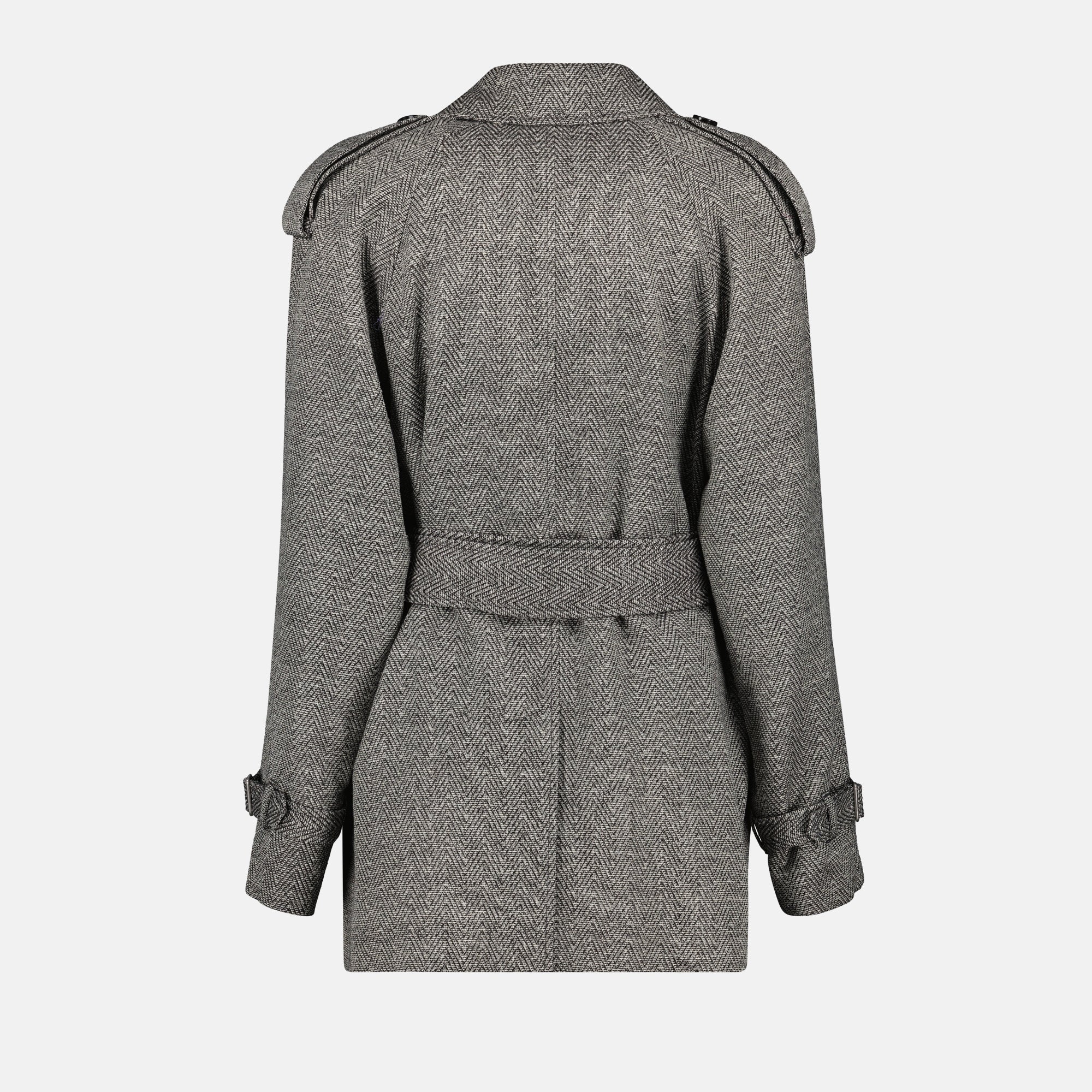 Mäntel Woll- und Seiden-Trenchcoat Burberry Grau Femme