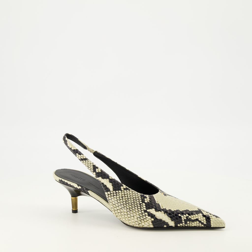 Escarpins Escarpins Bella Low effet peau de python Khaite Gris Femme