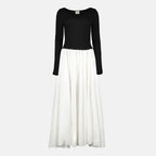 Imagen del vestido Carlotta en blanco y negro de la marca Khaite para Mujeres - Temporada Primavera-Verano 2026 - Vista Frontal