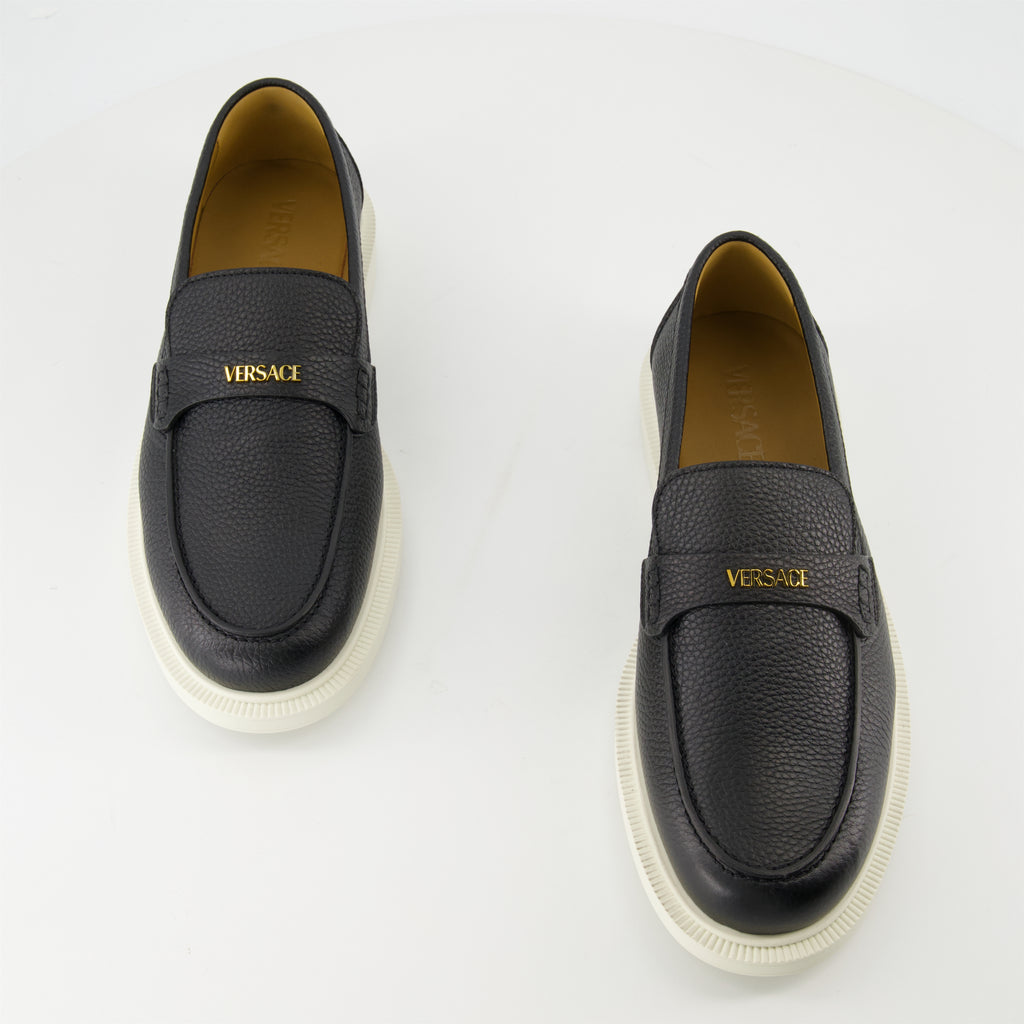 Formal shoes Leather Loafers Versace Black Homme