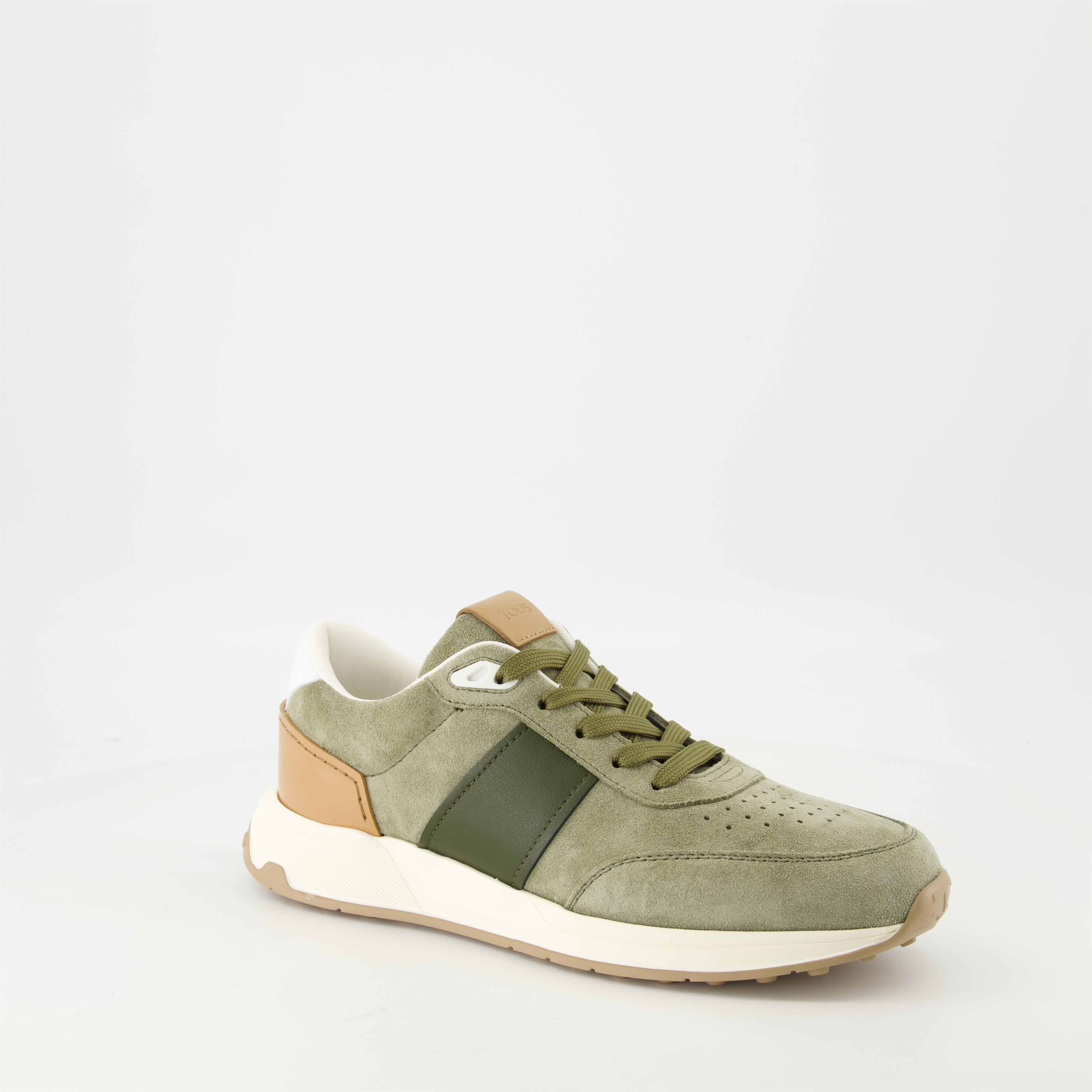 Sneakers Suede Leather Sneakers Tod's Khaki Homme