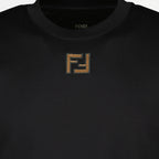 Imagem da t-shirt preta de algodão da marca Fendi para homem - Primavera-Verão 2026 - Vista Detalhada_2