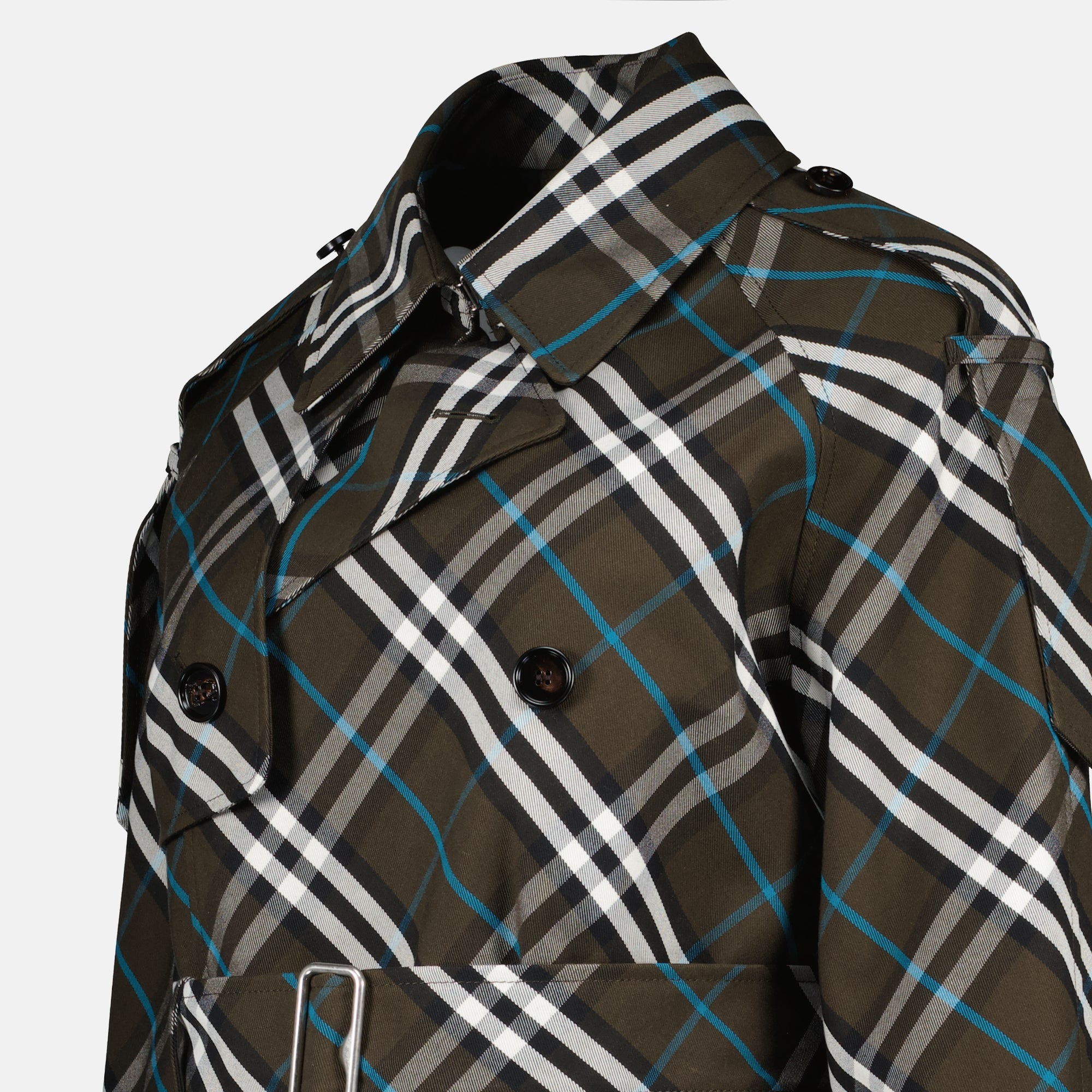 Mäntel Karierter Trenchcoat Burberry Grau Femme