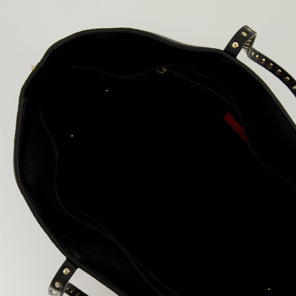 Borse tote Sac cabas en cuir Valentino Garavani Nero Femme