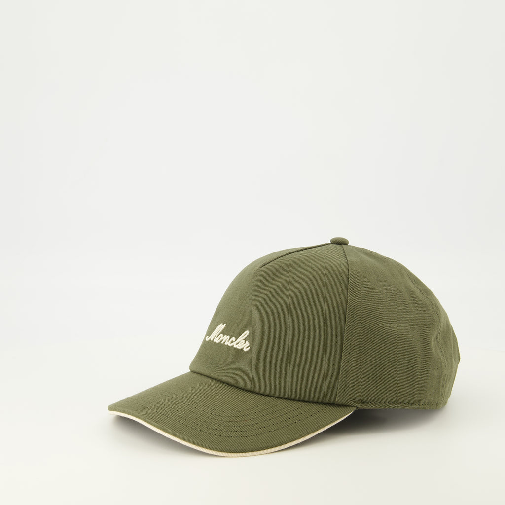 Image of the Moncler Men's khaki logo cap - Spring-Summer 2026 - Back View