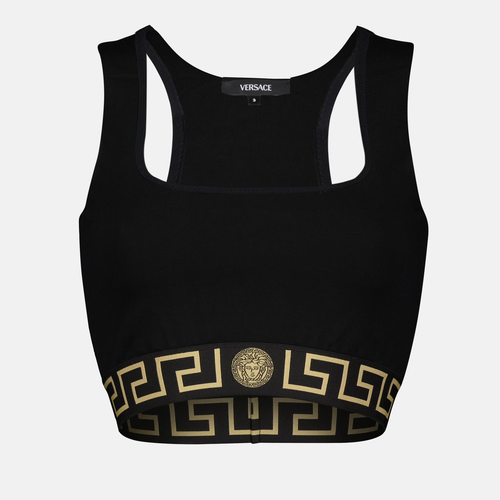 Tops Medusa Sport Bra Versace Black Femme