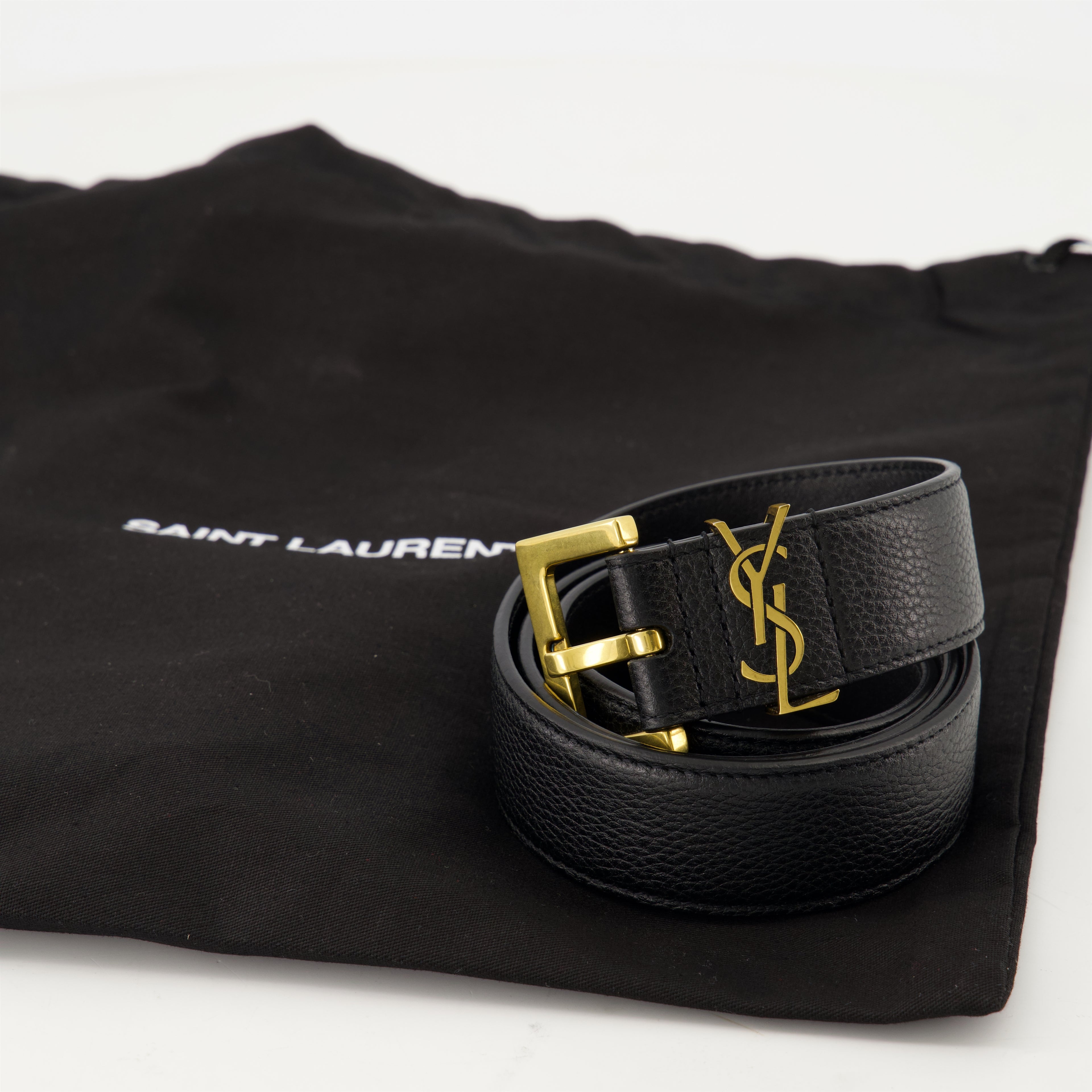 Ceintures Ceinture Cassandre en cuir Saint Laurent Noir Femme