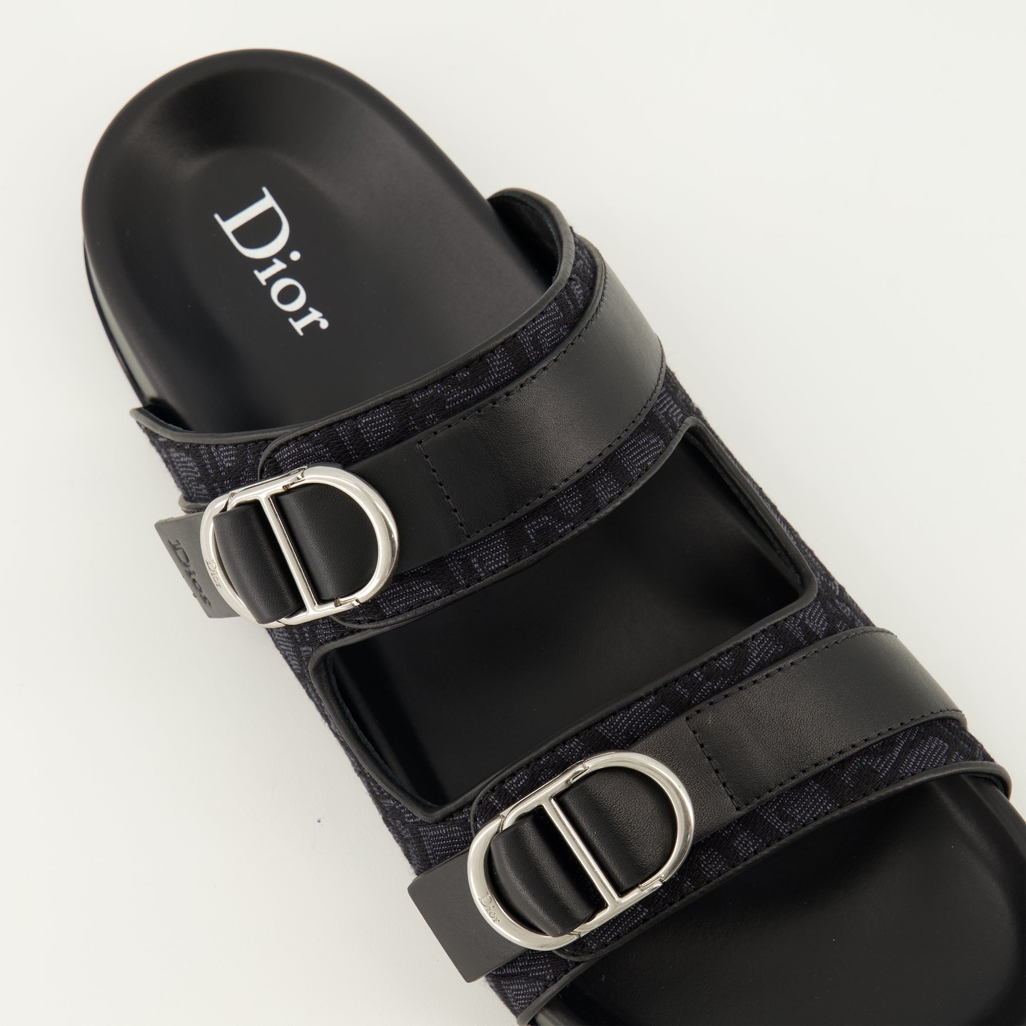 Chaussures ouvertes Sandales Aqua en toile noir Dior Noir Homme