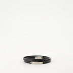 Bijoux Bracelet double en cuir Saint Laurent Noir Homme