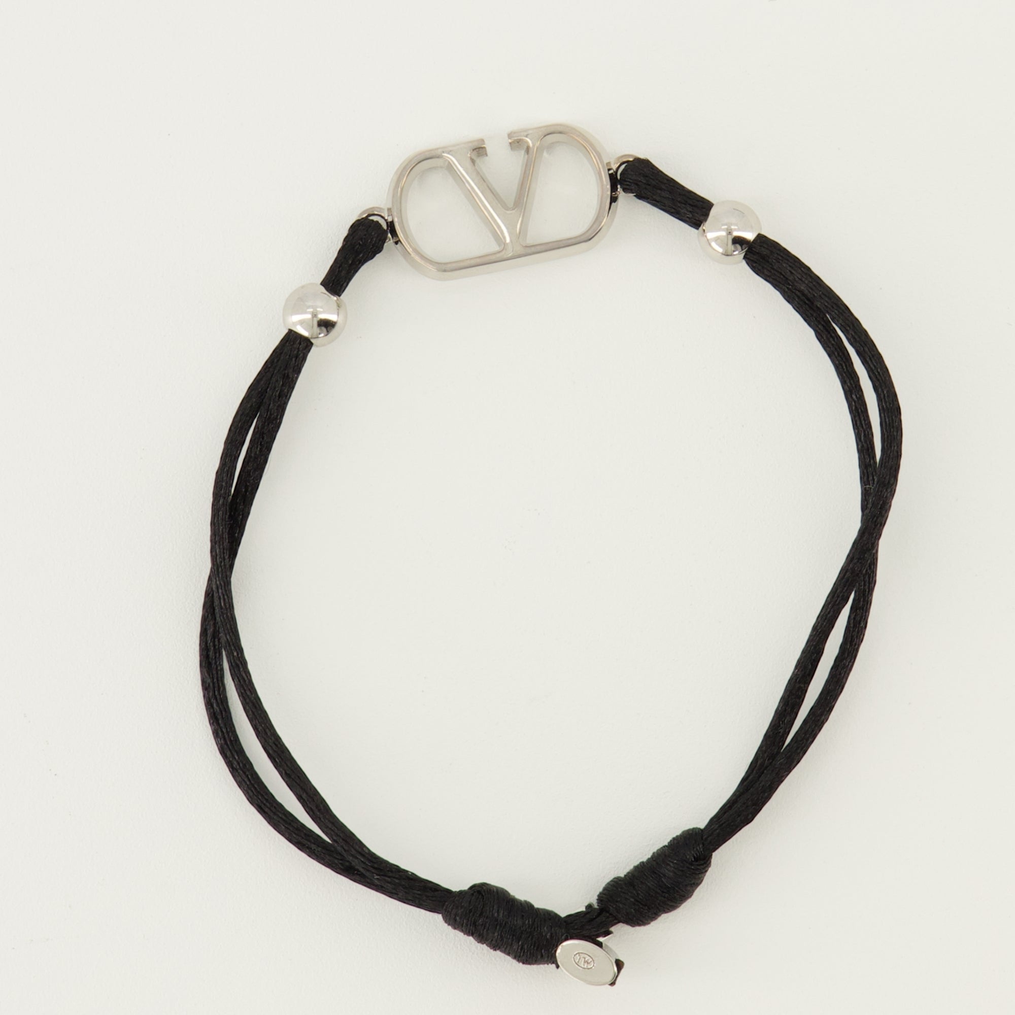 Bijoux VLogoブレスレット（ブラックコットン） Valentino Garavani Noir Homme