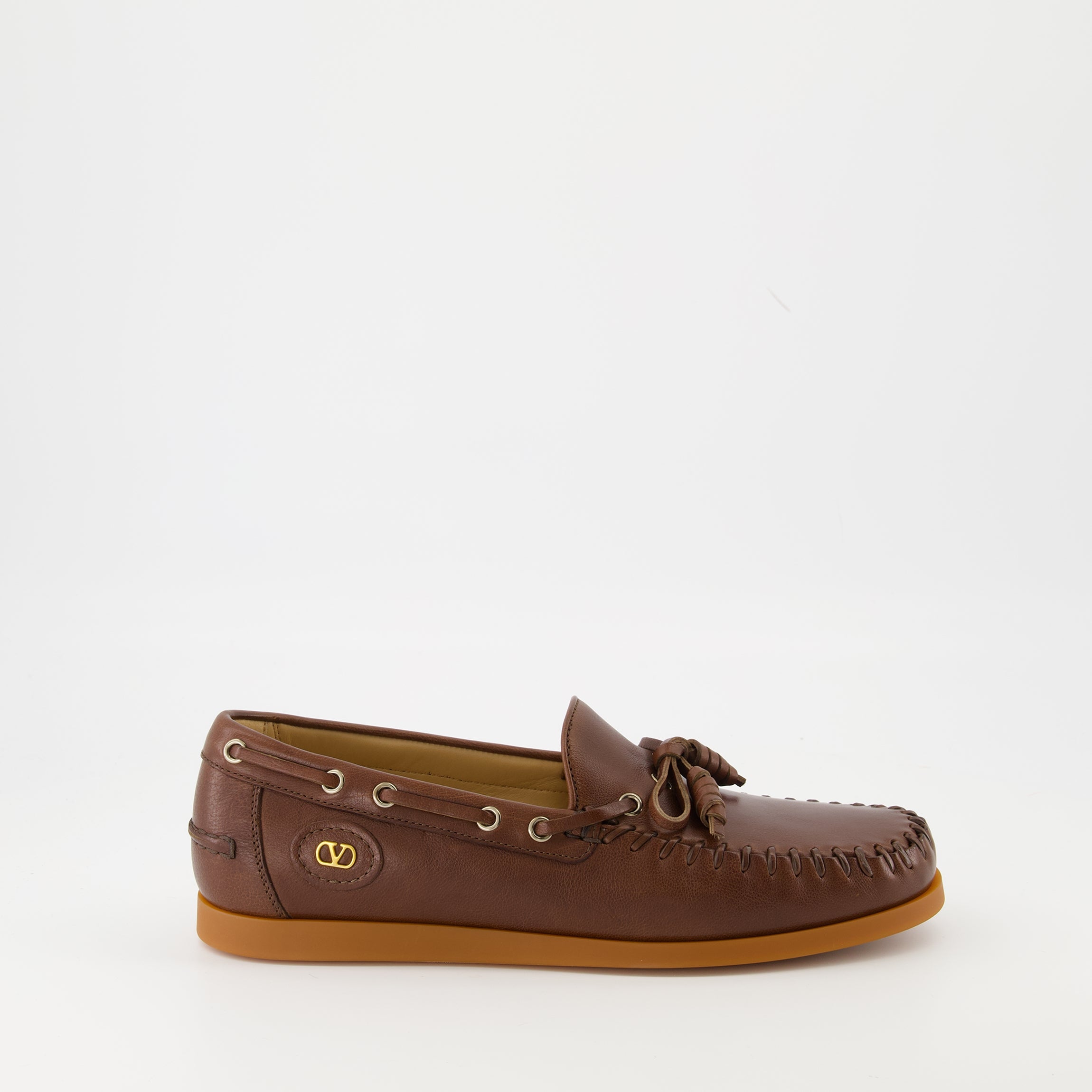 Mocassins Palm Avenue Boat Shoes Valentino Garavani Marron Homme