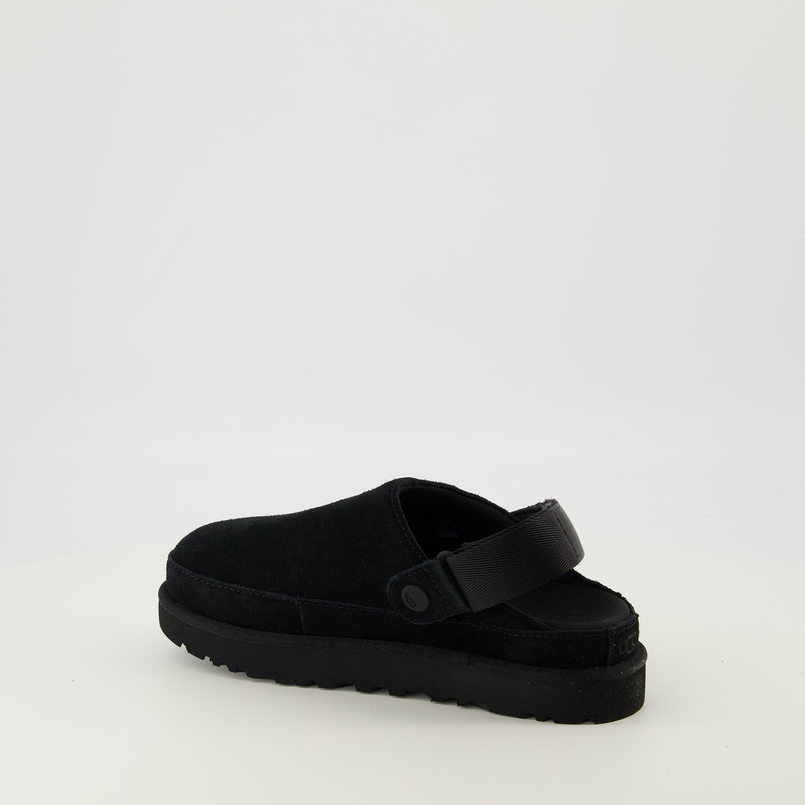 Image de l'article Sabots Goldenstar noir de la marque Ugg pour Femme - Saison Printemps-Été 2026 - Vue trois quarts arrière droite