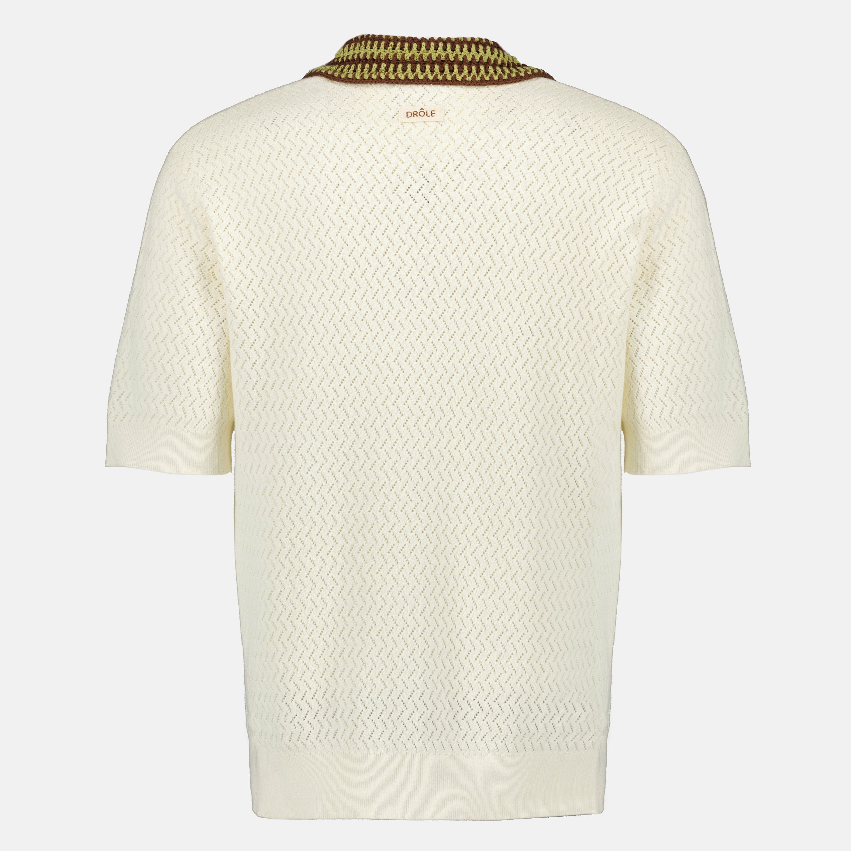 Polos Polo D-Miroir beige en maille Drole De Monsieur Blanc Homme
