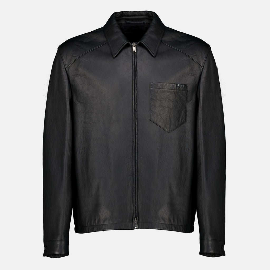 Manteaux Veste en cuir nappa noir Prada Noir Homme