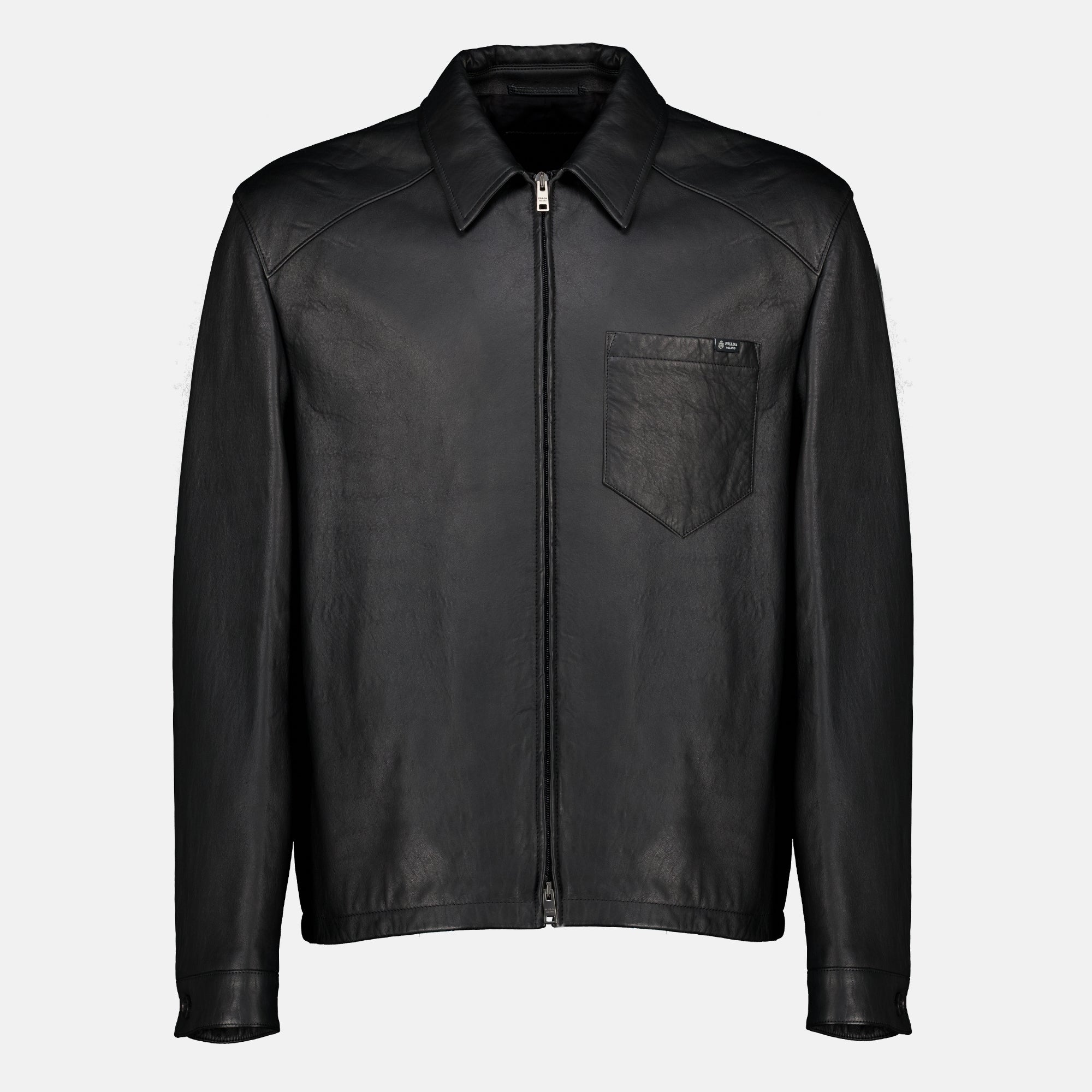 Manteaux Veste en cuir nappa noir Prada Noir Homme