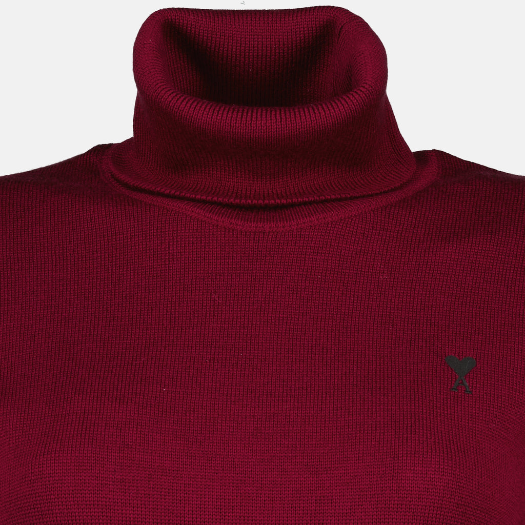 여성을 위한 Ami PARIS 브랜드의 Ami de coeur 터틀넥 스웨터 이미지 - 2025 가을-겨울 시즌 - 상세 보기_6