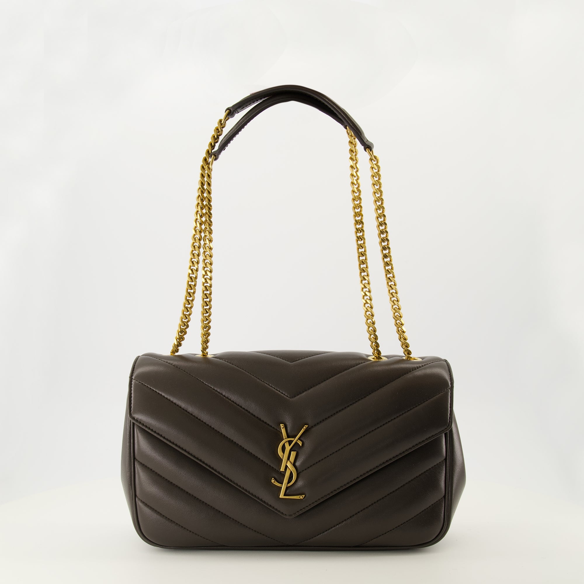 Image de l'article Sac Loulou Medium marron de la marque Saint Laurent pour Femme - Saison Automne-Hiver 2025 - Vue de Face