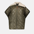 Vestes Cape matelassée Moncler Kaki Femme