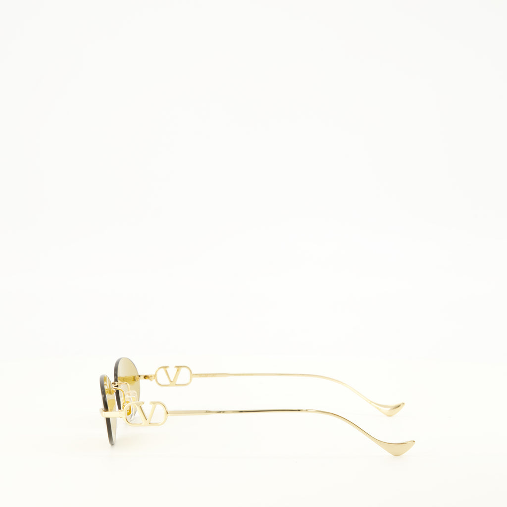 Lunettes Occhiali Geometrici in Metallo Valentino Garavani Doré Femme