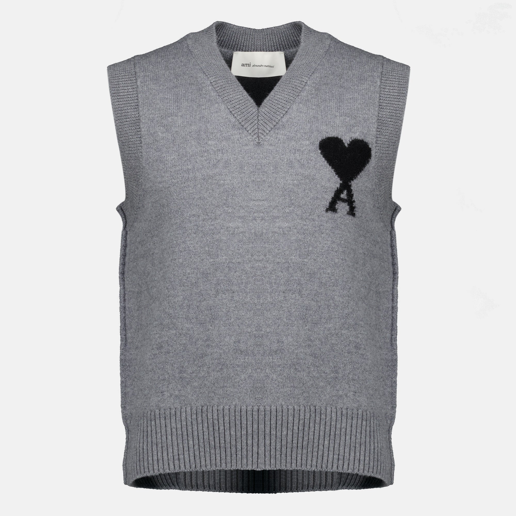 Maille Grauer ärmelloser Pullover AMI de Coeur Ami PARIS Gris Homme