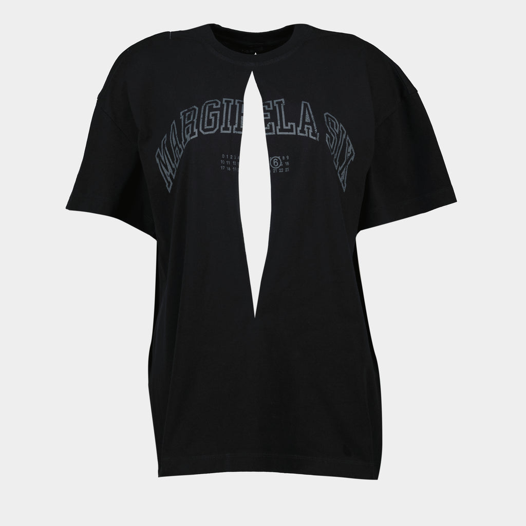 T-shirts T-shirt ouvert Mm6 Noir Femme