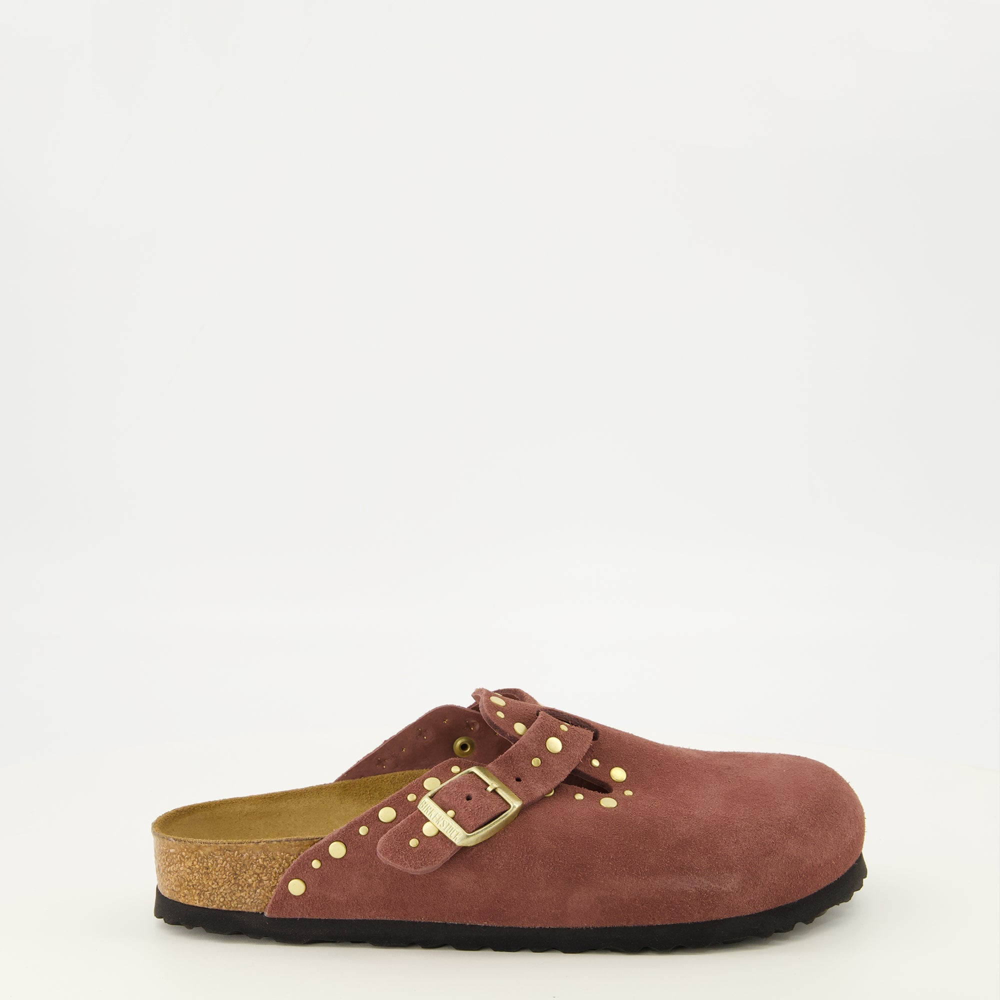 Chaussures ouvertes 보스턴 핑크 뮬 리벳 Birkenstock Rose Femme