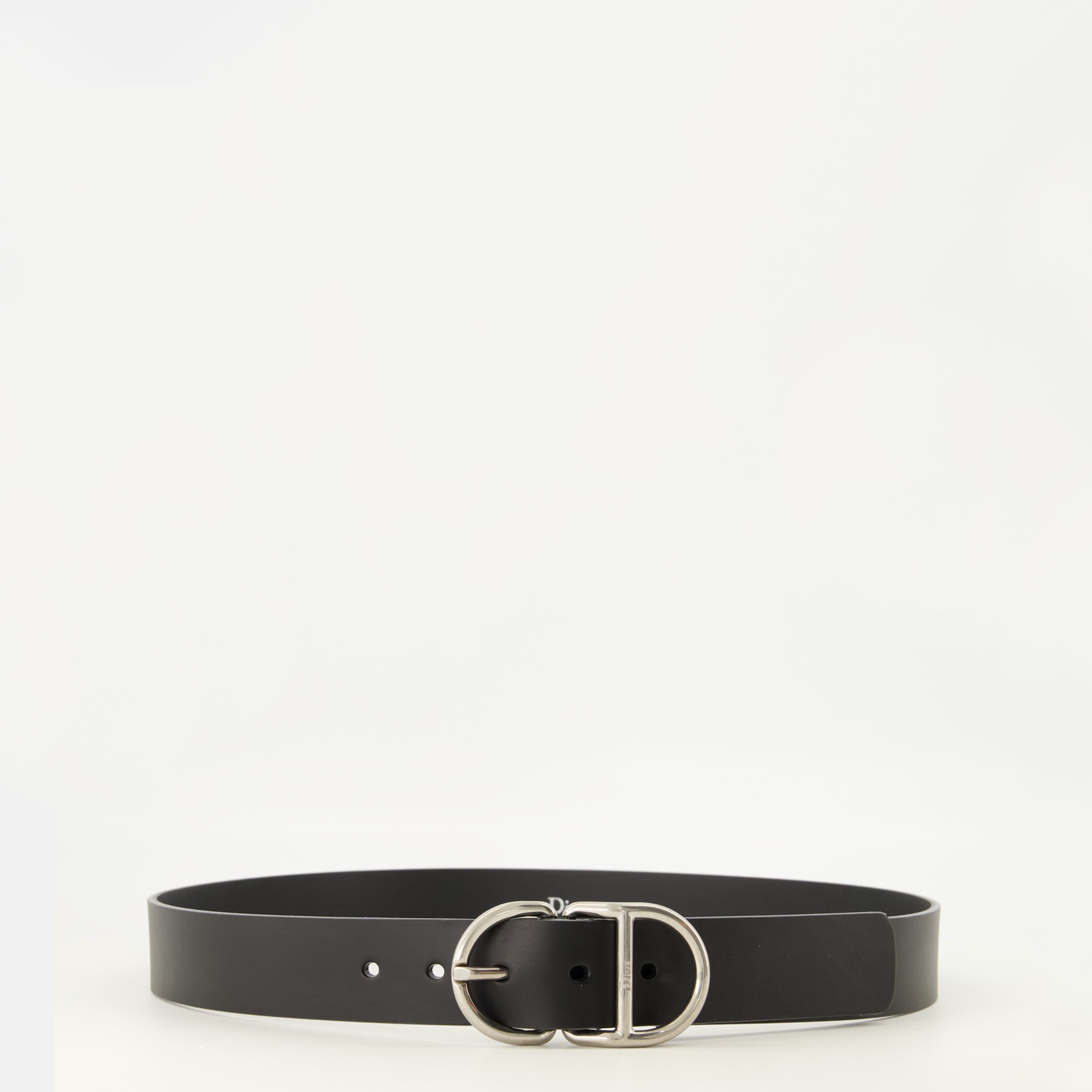 Ceintures Ceinture CD en cuir noir Dior Noir Homme