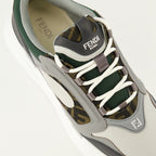 Imagen de las zapatillas Fendi Force gris y verde para hombre - Temporada Otoño-Invierno 2025 - Vista detallada desde arriba