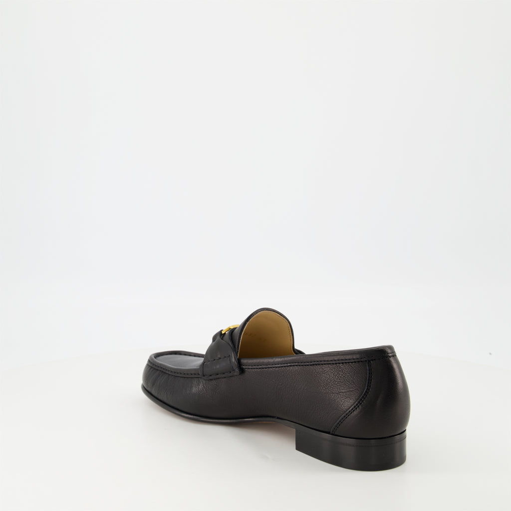 Mocassins VLogo ブラックナッパレザーモカシン Valentino Garavani Noir Homme