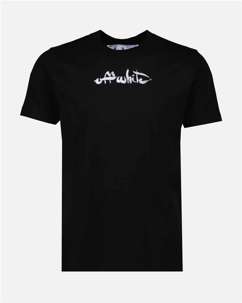 T-Shirts OMAA027F22JER009 1001 black white Off-White Schwarz Homme