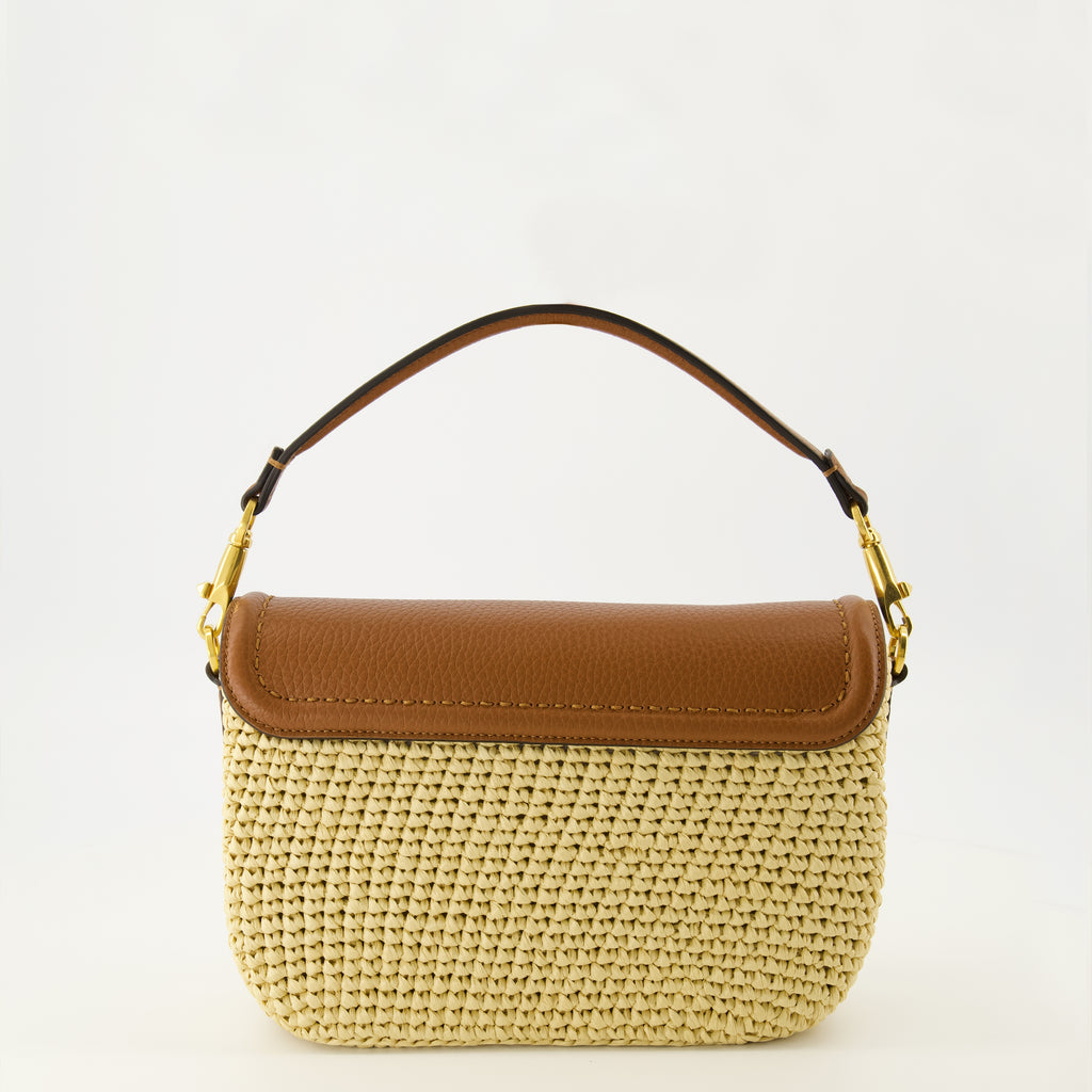 Sacs à main et épaule ベージュ ラフィアとレザーのバッグ Valentino Garavani Beige Femme