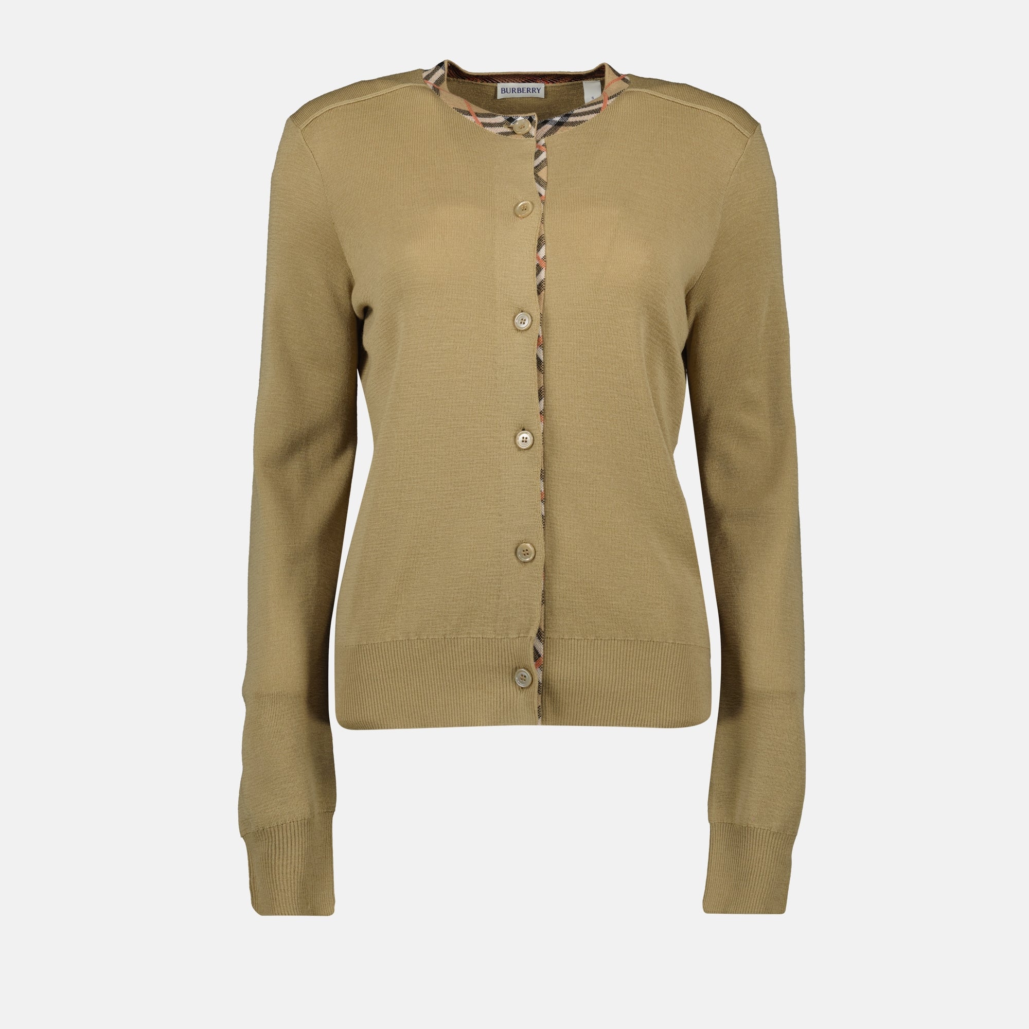 Image de l'article Cardigan en laine de la marque Burberry pour Femme - Saison Automne-Hiver 2025 - Vue de Face