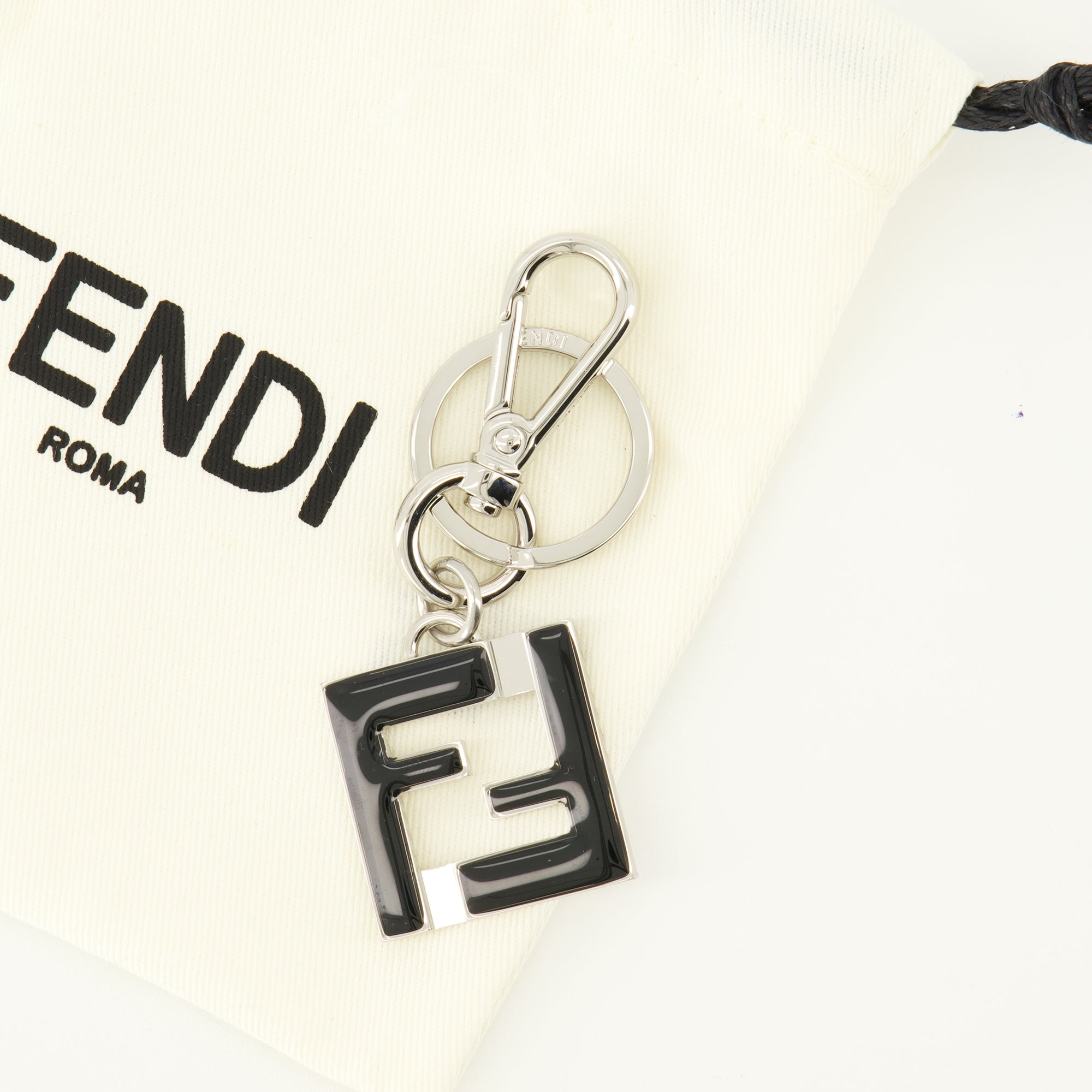 スクエア FF ブラック＆シルバー キーホルダー Fendi - メンズ