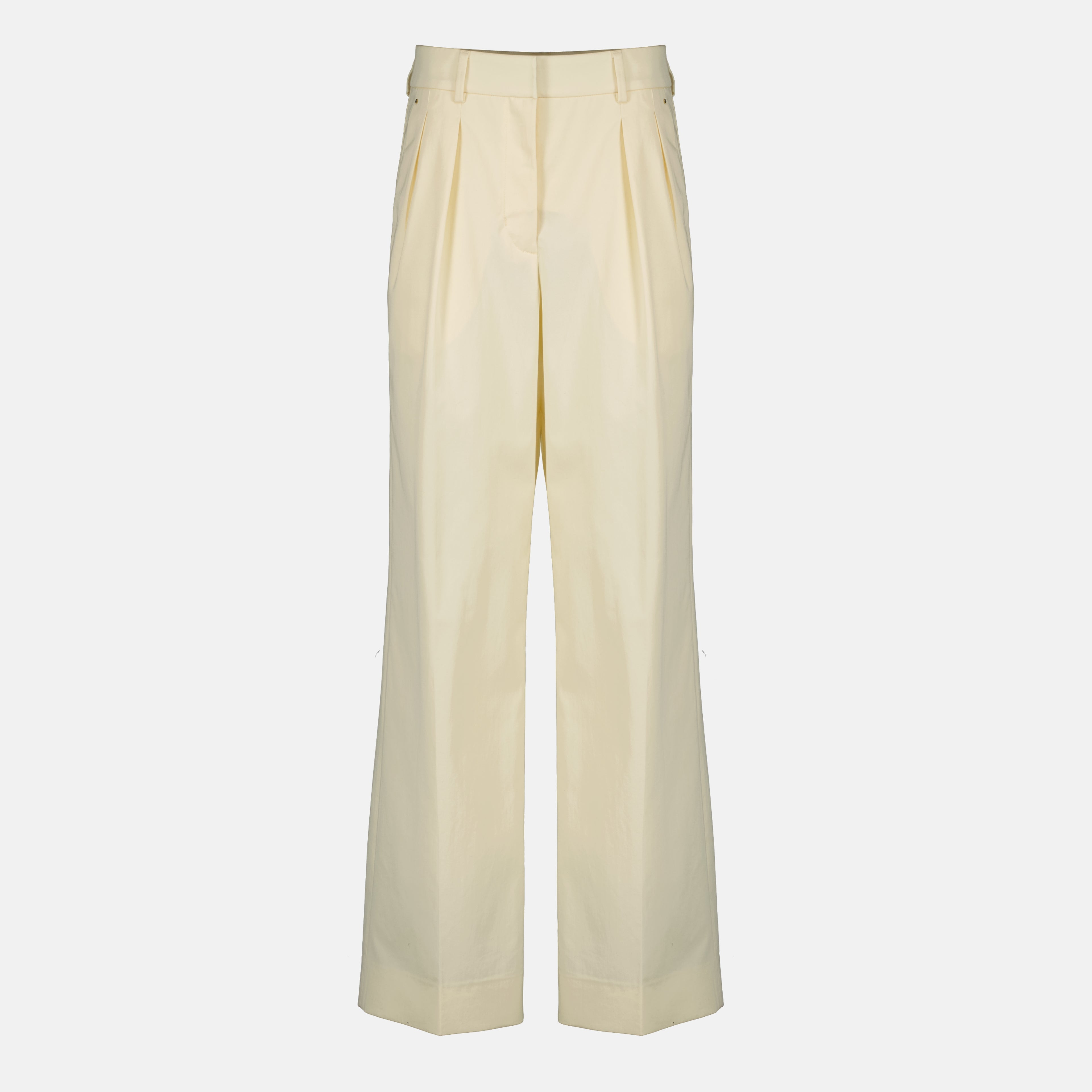 Pantalons Pantalon lare en gabardine de coton blanc Moncler Blanc Femme
