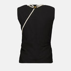 Top Top Decorato con Perline Moschino Nero Donne