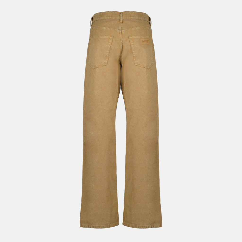 Image de l'article Jean large beige de la marque Mm6 pour Femme - Saison Printemps-Été 2026 - Vue de Dos