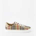 スニーカー チェック柄スニーカー Burberry ベージュ 女性