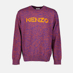 Knitwear Logo sweater Kenzo Purple Man