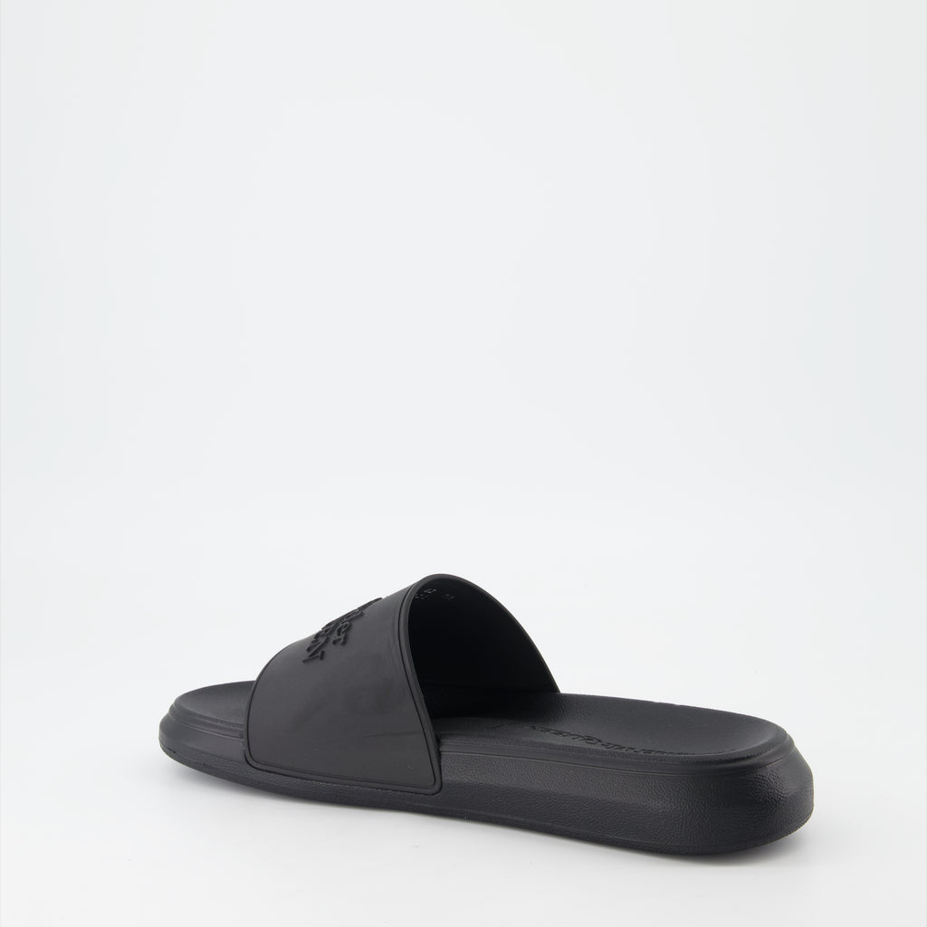 Scarpe aperte Claquettes à logo Alexander McQueen Nero Homme