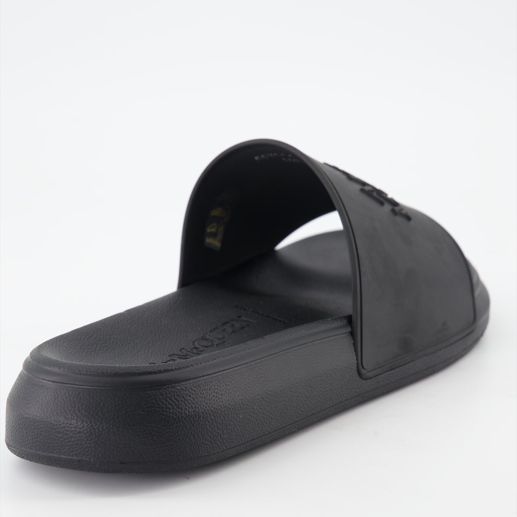 Scarpe aperte Claquettes à logo Alexander McQueen Nero Homme