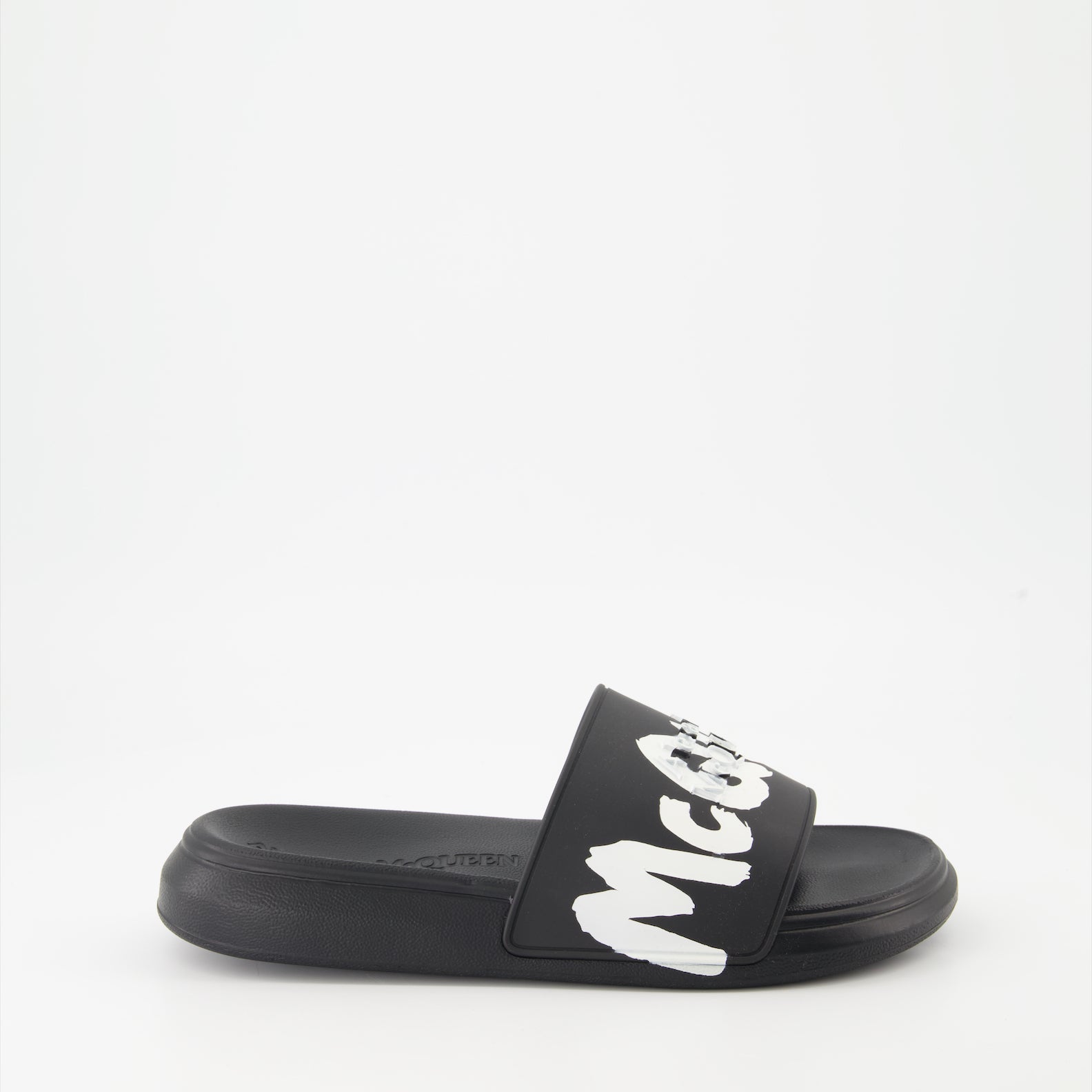 Offene schuhe Claquettes Graffiti Alexander McQueen Schwarz Homme