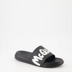 Chaussures ouvertes Claquettes Graffiti Alexander McQueen Noir Homme