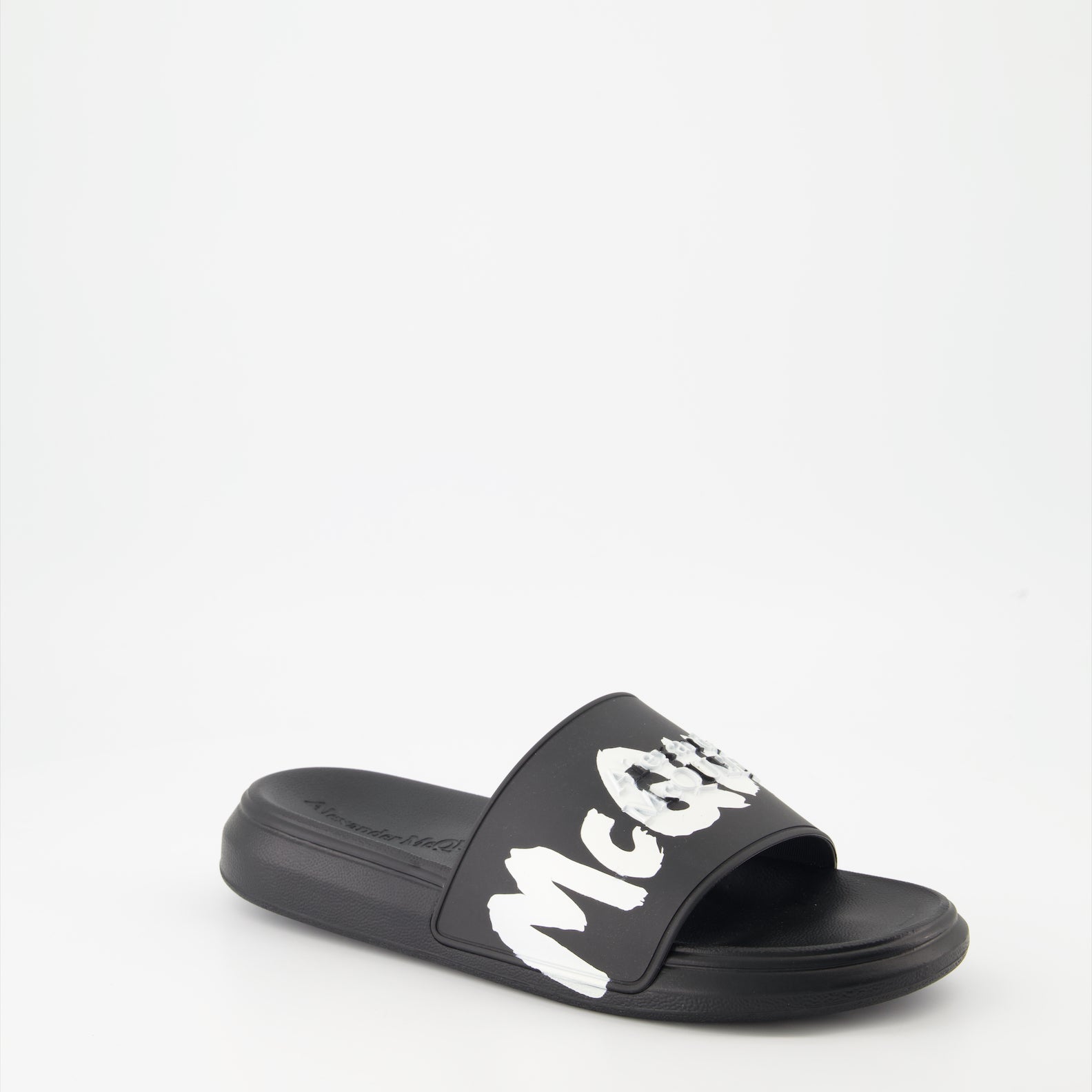 Offene schuhe Claquettes Graffiti Alexander McQueen Schwarz Homme