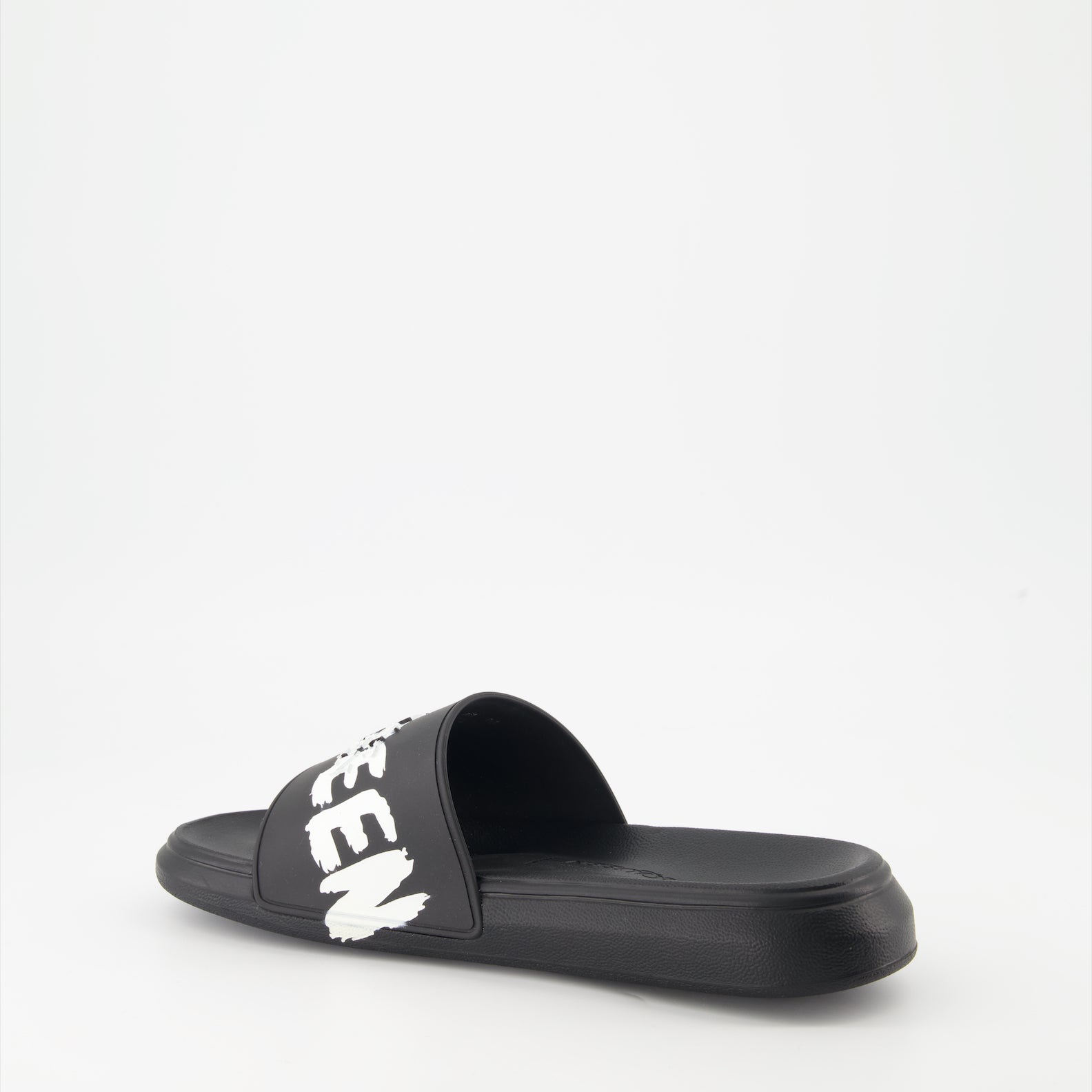 Offene schuhe Claquettes Graffiti Alexander McQueen Schwarz Homme