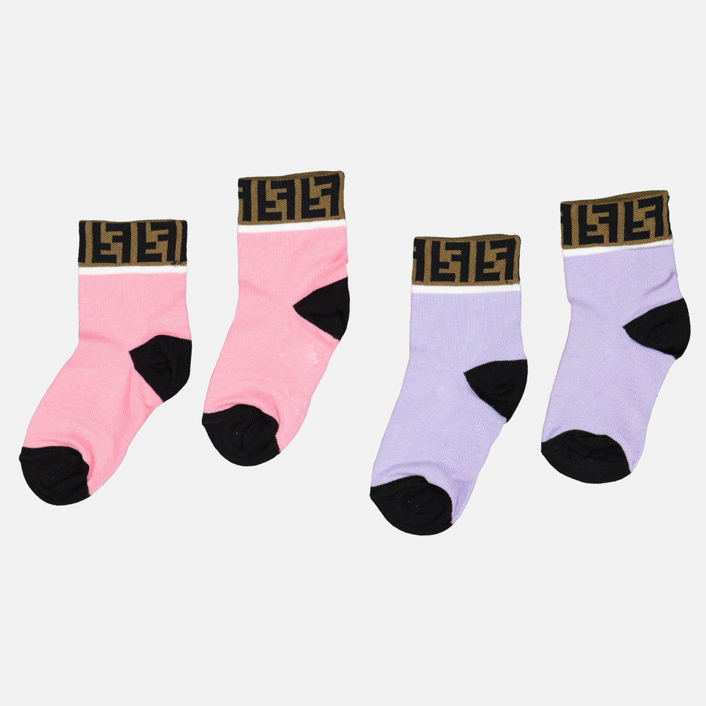 Accessoires Lot de chaussettes FF Fendi Rose Enfants