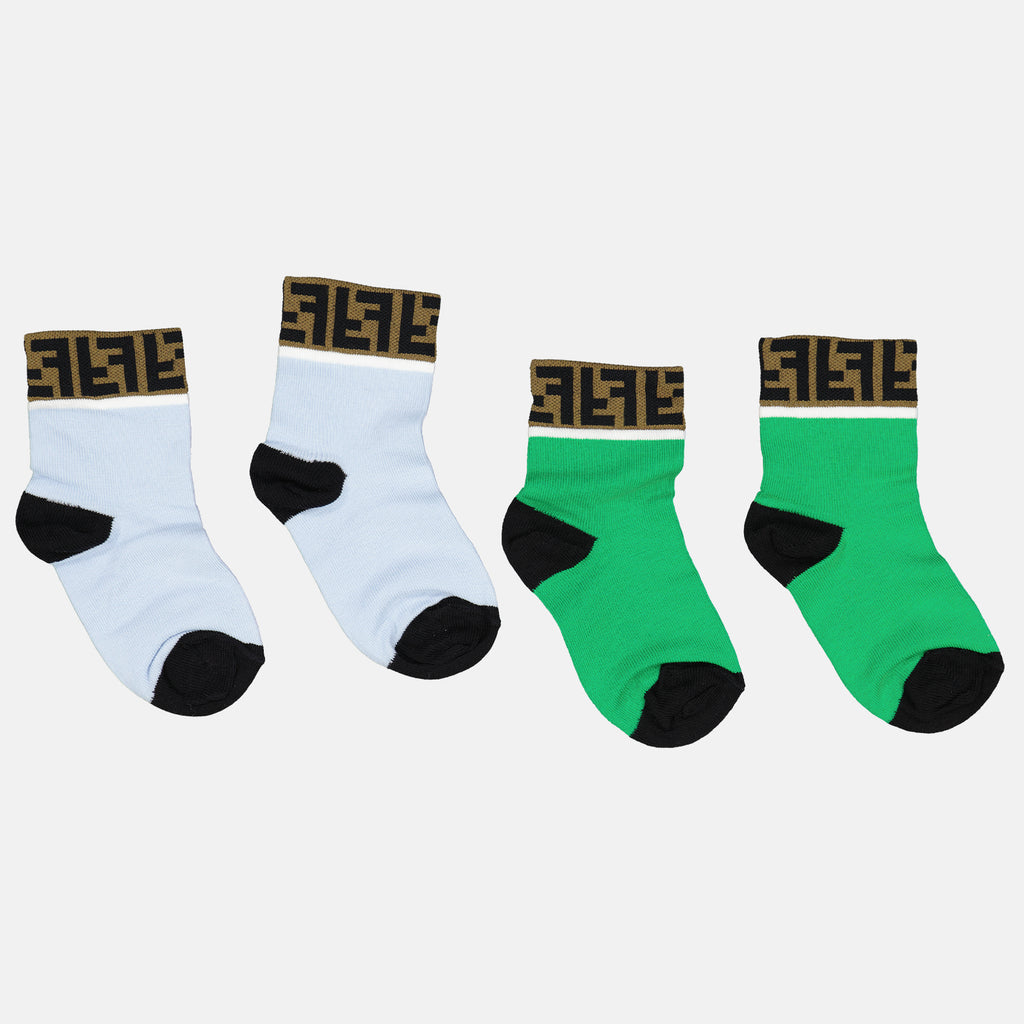 Accessoires Lot de chaussettes FF Fendi Vert Enfants