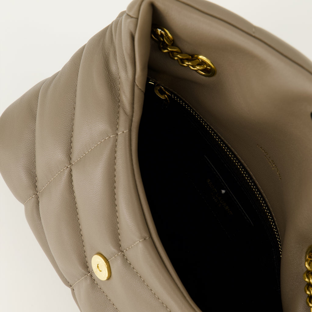 Immagine della borsa Puffer toy in pelle beige di Saint Laurent per donna - Collezione Primavera-Estate 2026 - Vista Dettagliata 3