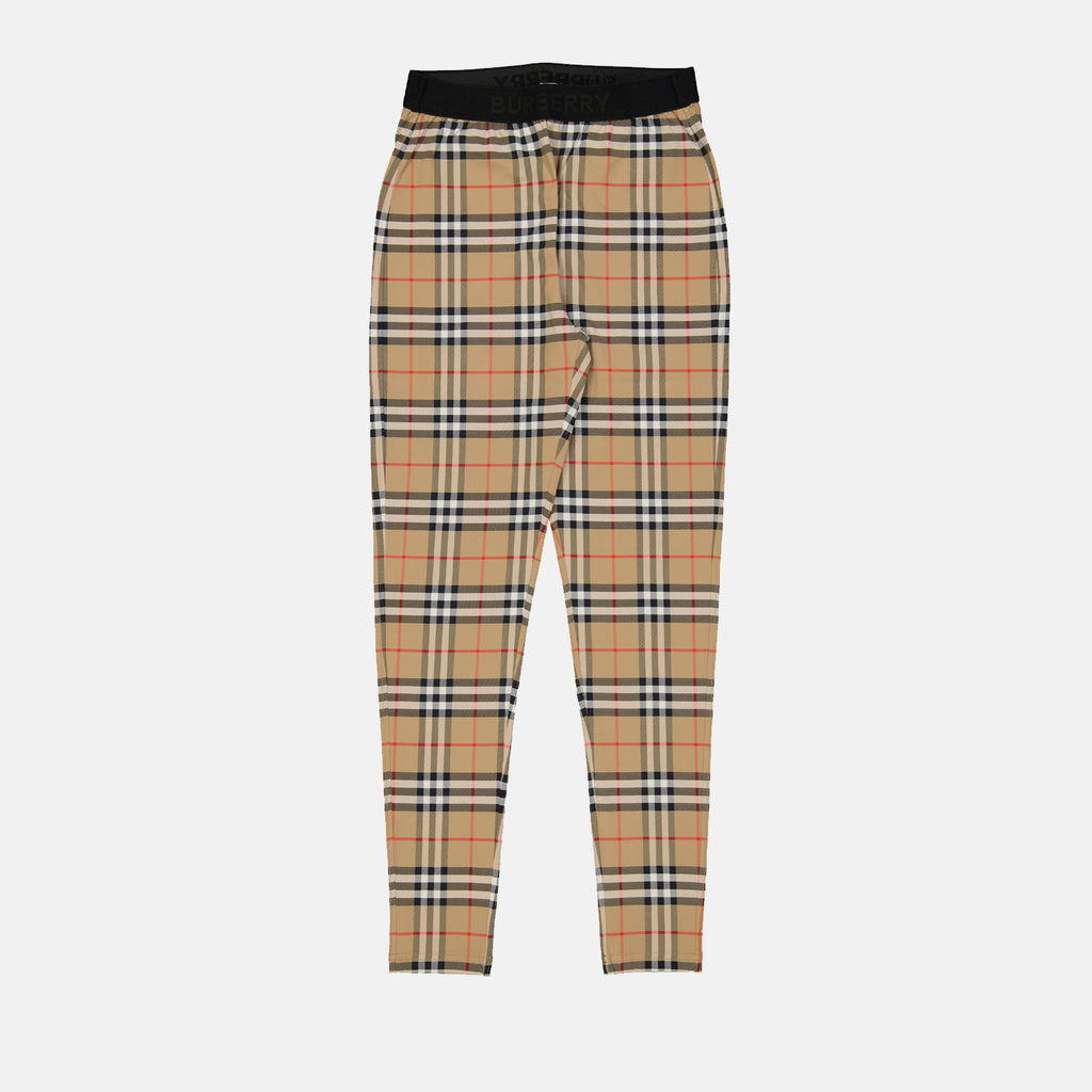 Pantalons Legging à carreaux Burberry Marron Femme